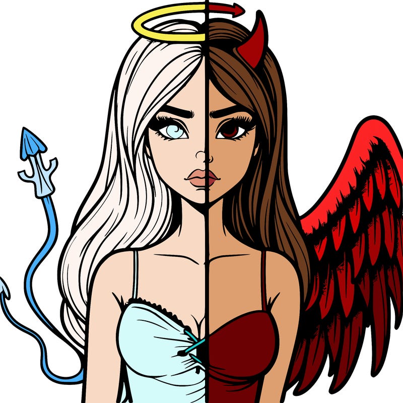 devil vs angel realistic girl
