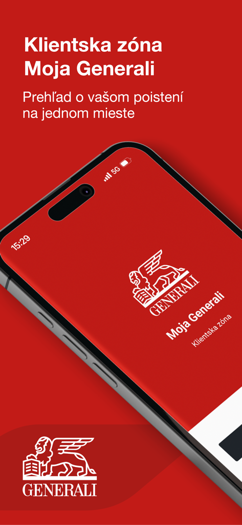 Moja Generali - Introductory screen of Moja Generali mobile insurance app on a smartphone