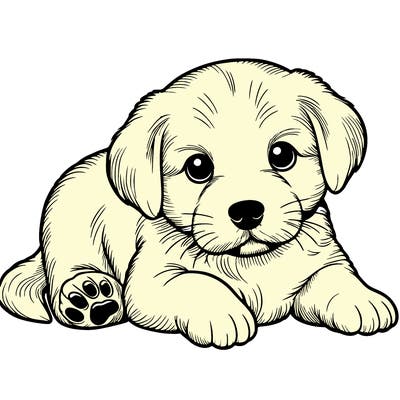 a cute realistic puppy