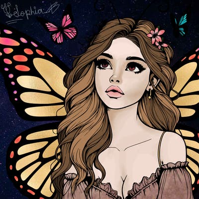 butterfly fairy realistic girl
