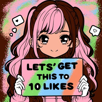 girl holding up sign that says let’s get this to 10 likes realistic
