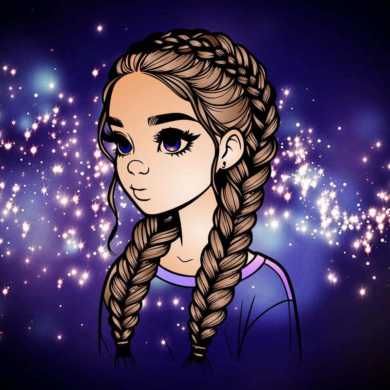 realistic girl with braids