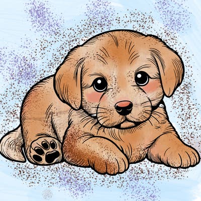 a cute realistic puppy