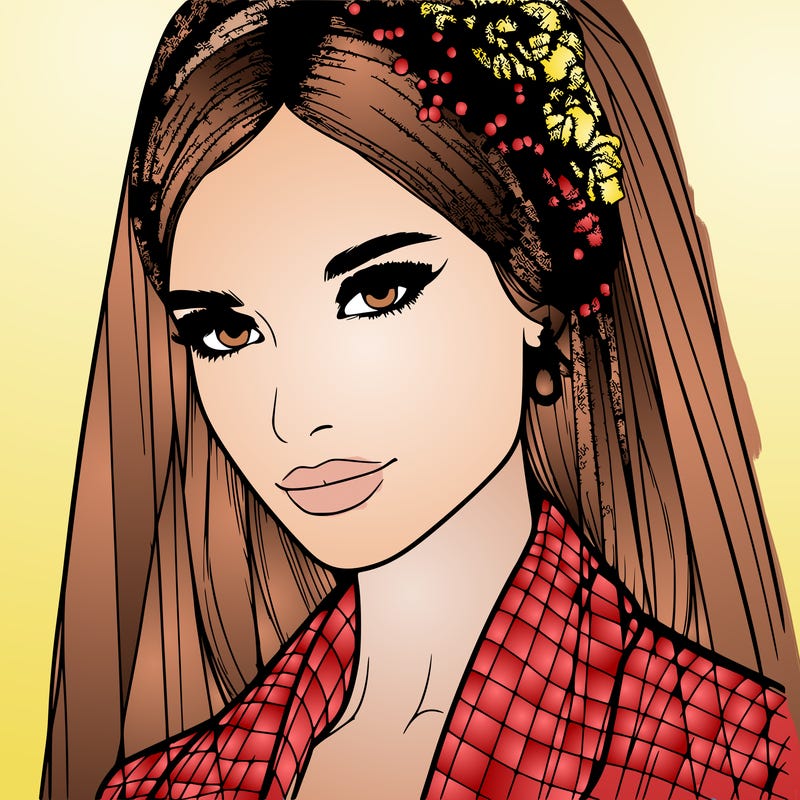 a fashion model who wears a veil realistic