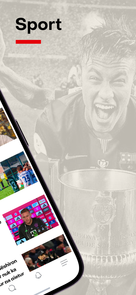 IndeksOnline - IndeksOnline app interface showing the sports news section with soccer headlines