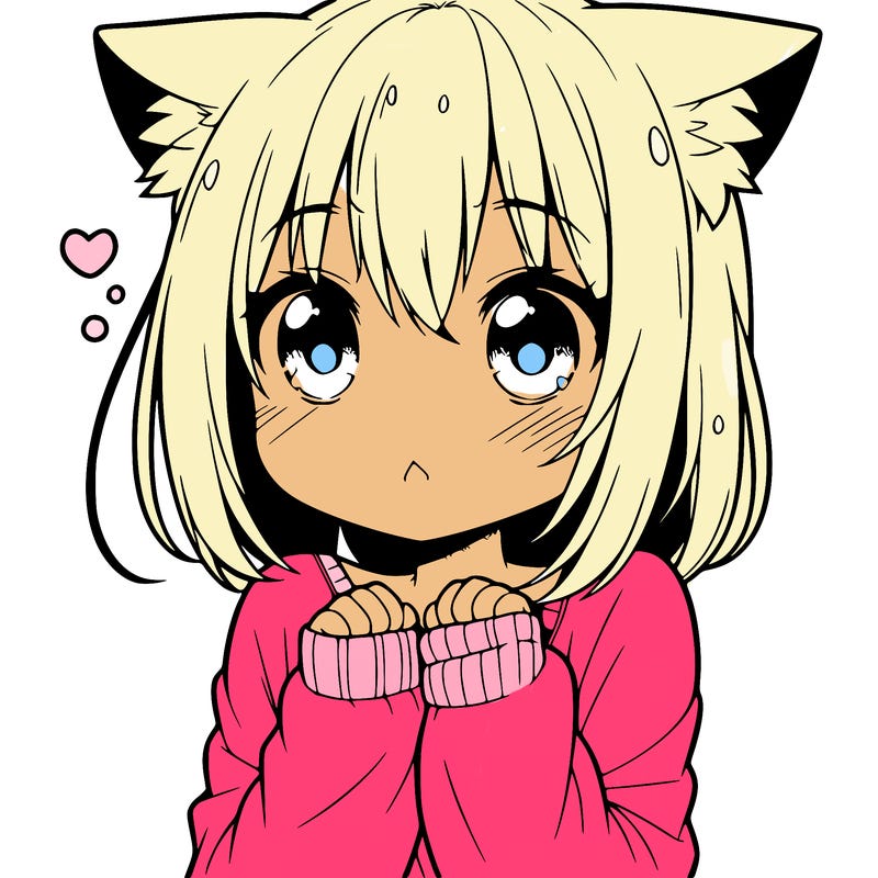 shy anime catgirl