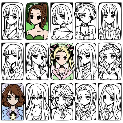 girls that look diffrent anime