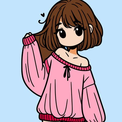 girl in baggy sweater hanging off her shoulder