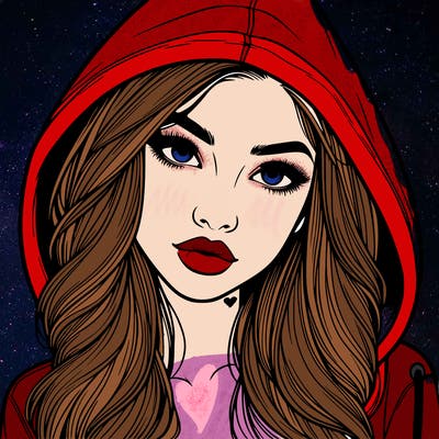 realistic beautiful girl with a hood on
