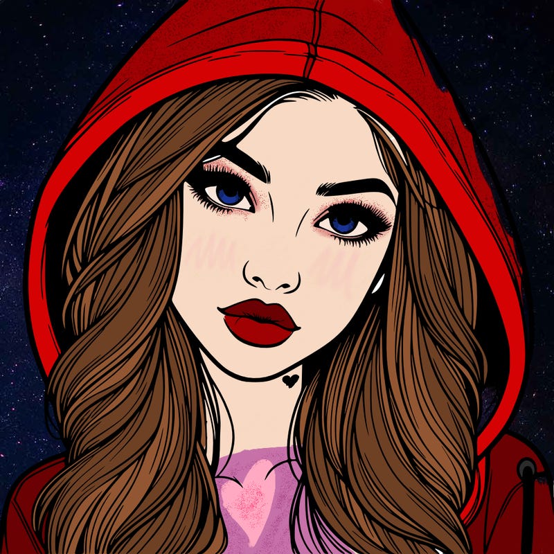 realistic beautiful girl with a hood on