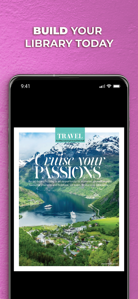 Woman & Home Magazine NA - A smartphone displaying a travel article about cruises from the Woman and Home Magazine digital edition.