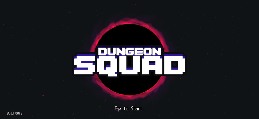 DungeonSquad - DungeonSquad game title screen featuring a pixel art logo over a glowing red portal.