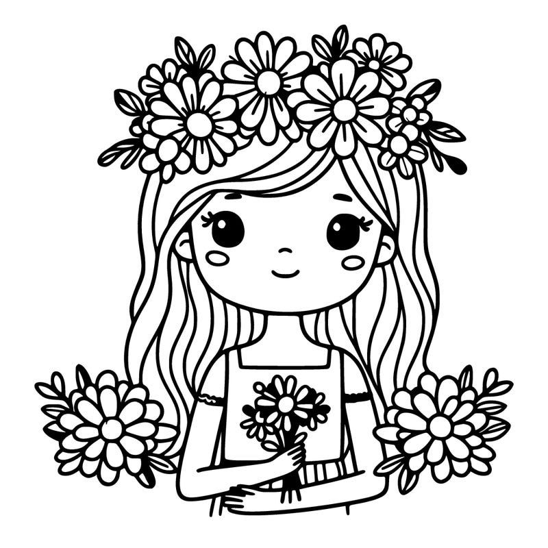 girl with flowers crown