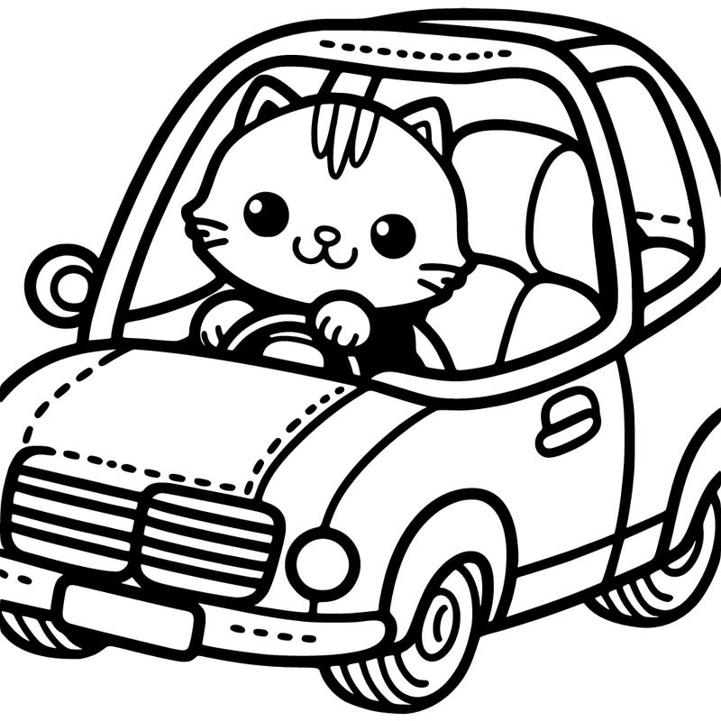 a cat in a car