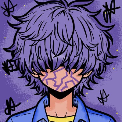 manga boy fluffy hair covering his eyes