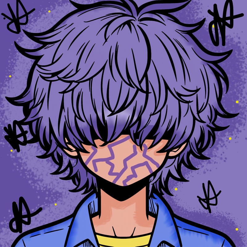 manga boy fluffy hair covering his eyes