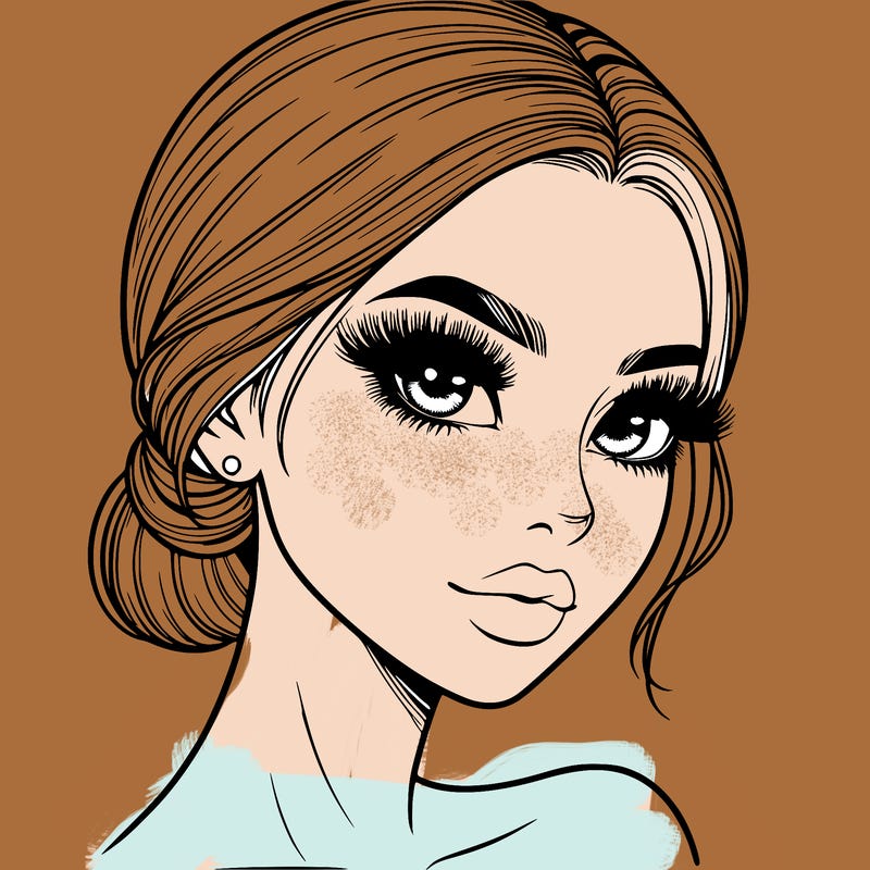 realistic girl with lashes