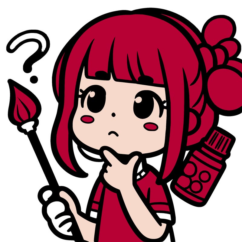 girl with paintbrush thinking