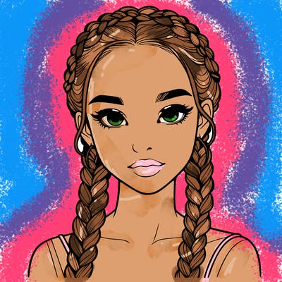 realistic girl with braids