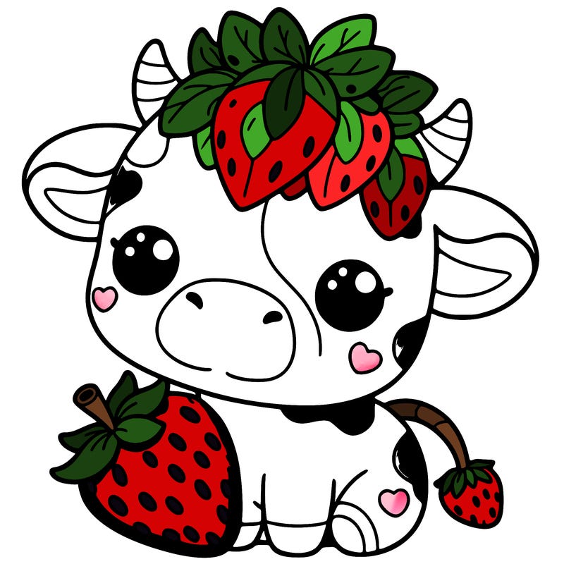 cute strawberry cow