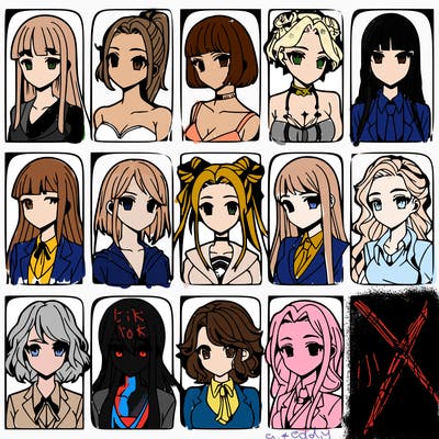 girls that look diffrent anime