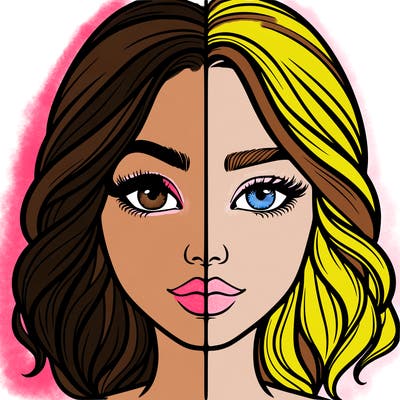 realistic girl split half