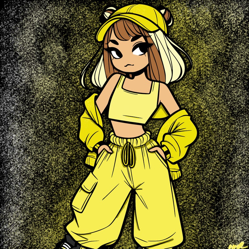 girl in crop top and baggy pants