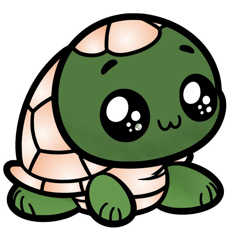cute little animated turtle