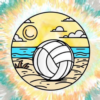 volleyball on a beach