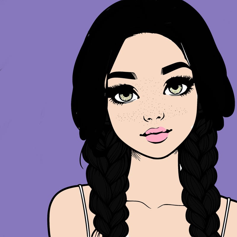 realistic girl with braids