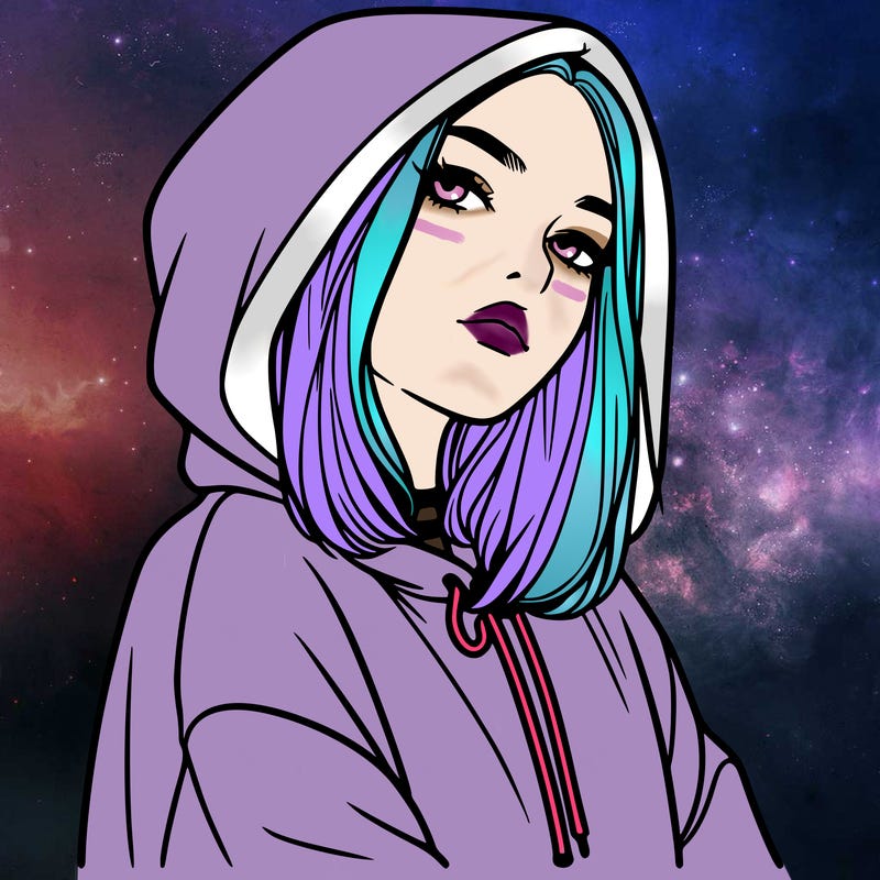 a realistic girl in a hoodie