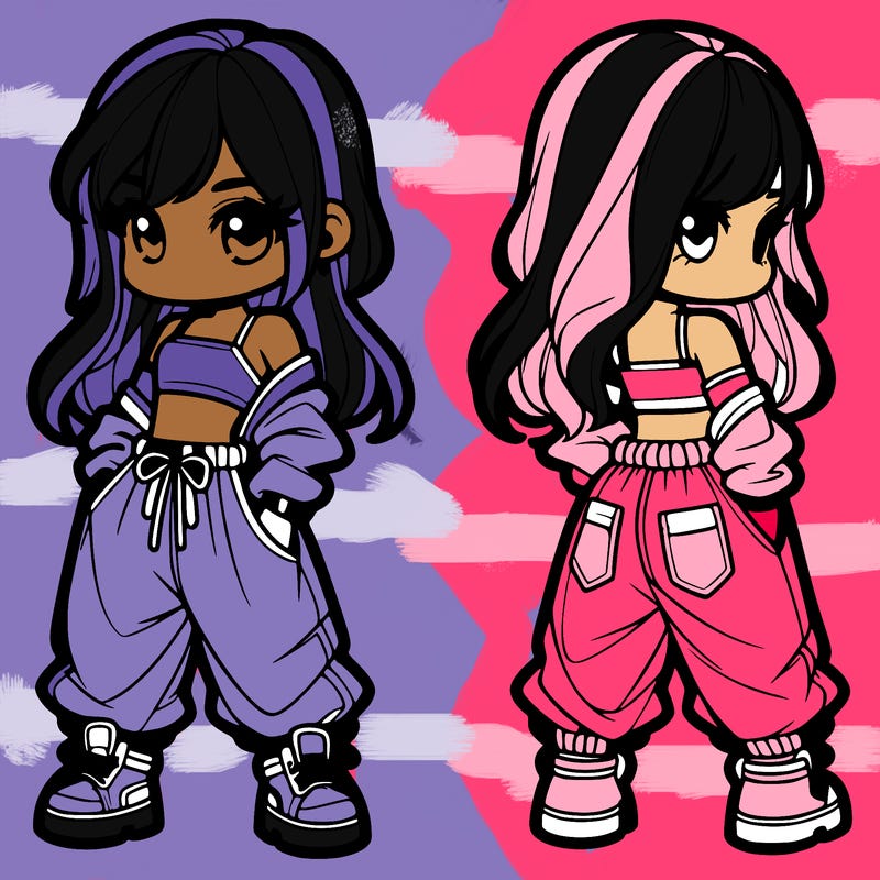 girl in crop top and baggy pants