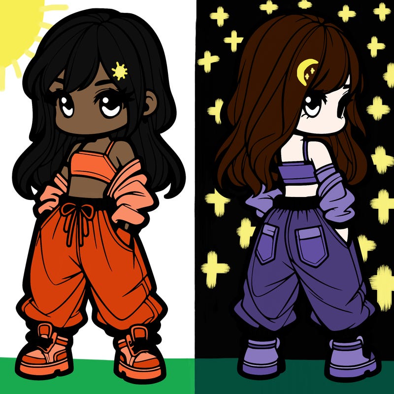 girl in crop top and baggy pants