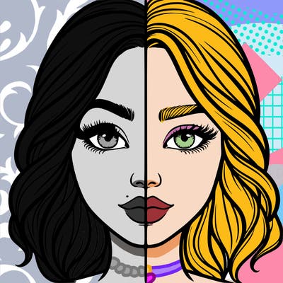 realistic girl split half