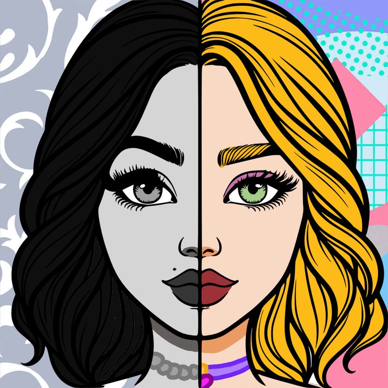 realistic girl split half