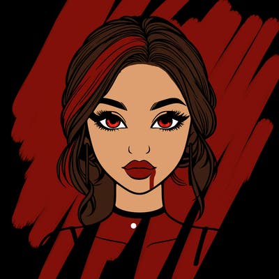 realistic girl with makeup on