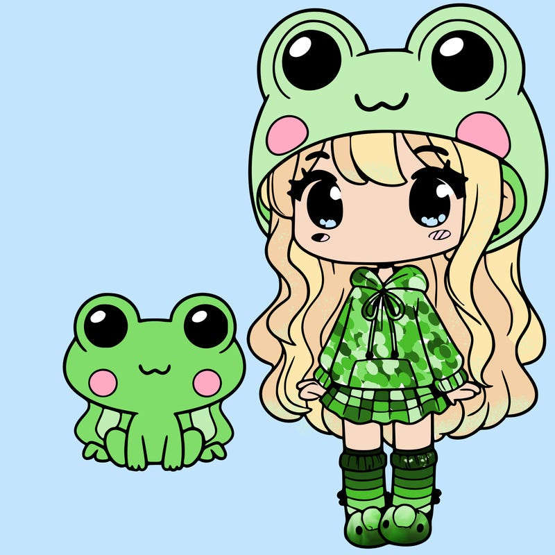 a girl wearing a frog hat with frog socks