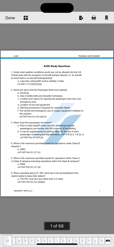 iAIRBUS A320 Type Rating Prep - Technical study questions for Airbus A320 pilots within the training supplement document.