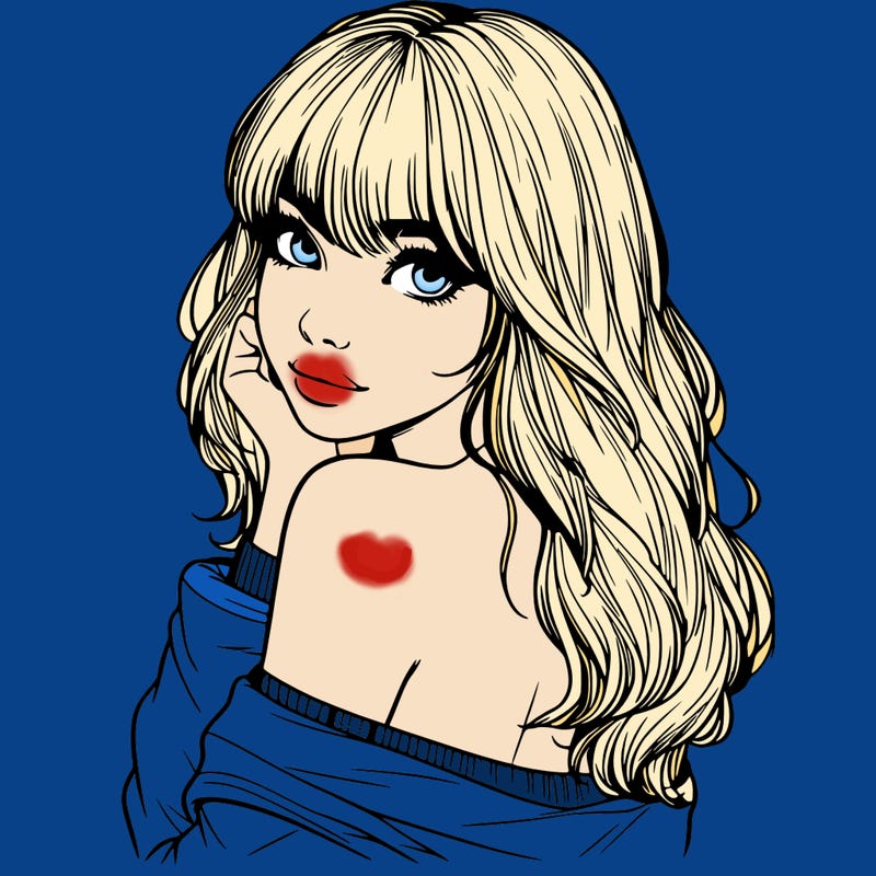 realistic girl with bangs looking over her shoulder