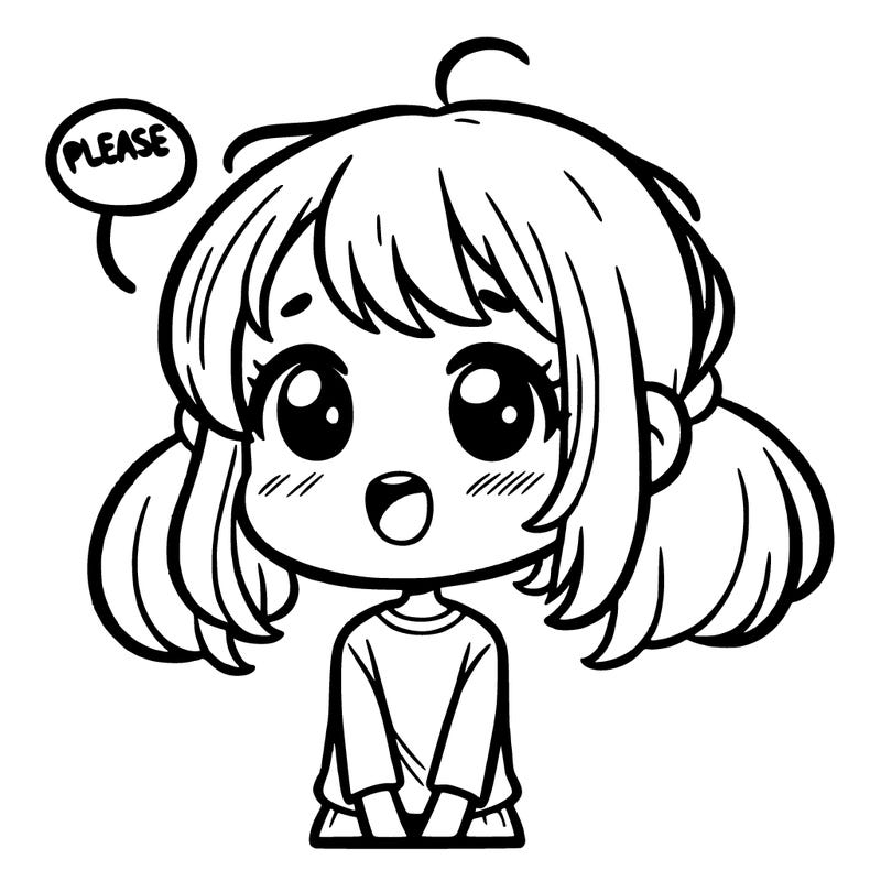 girl saying please