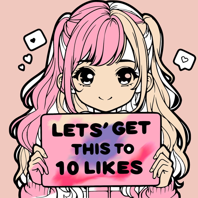 girl holding up sign that says let’s get this to 10 likes realistic