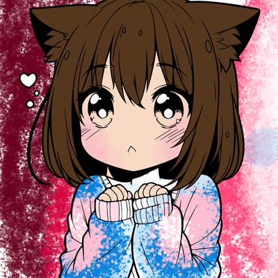 shy anime catgirl