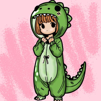 dino onesies on girl