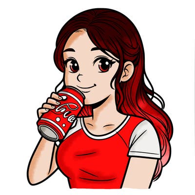 teen girl drinking coca cola