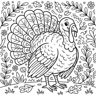 Get ready for a delightful coloring adventure with our friendly White Holland Turkey! Designed especially for kids aged 4-8, this page offers a balanced and engaging experience with its clear lines and charming details.