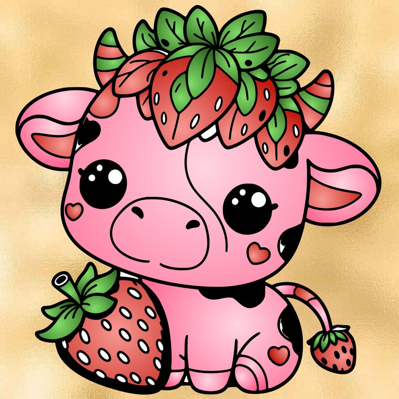 cute strawberry cow
