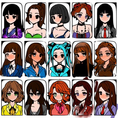 girls that look diffrent anime