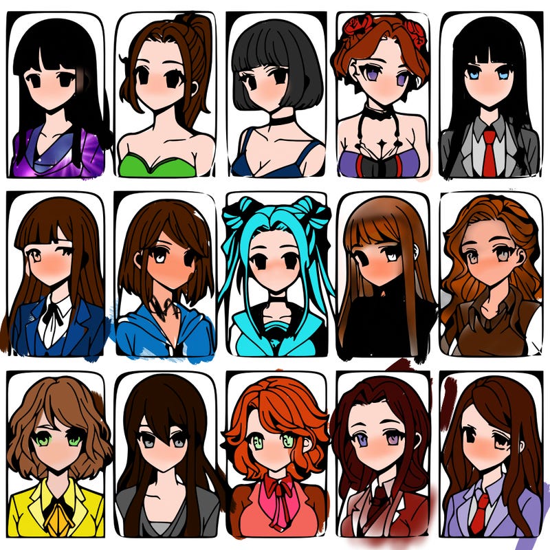 girls that look diffrent anime