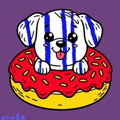 dog in a donut