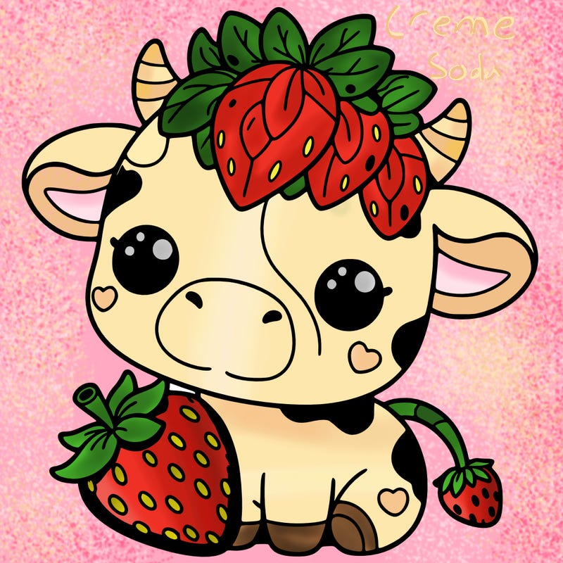cute strawberry cow
